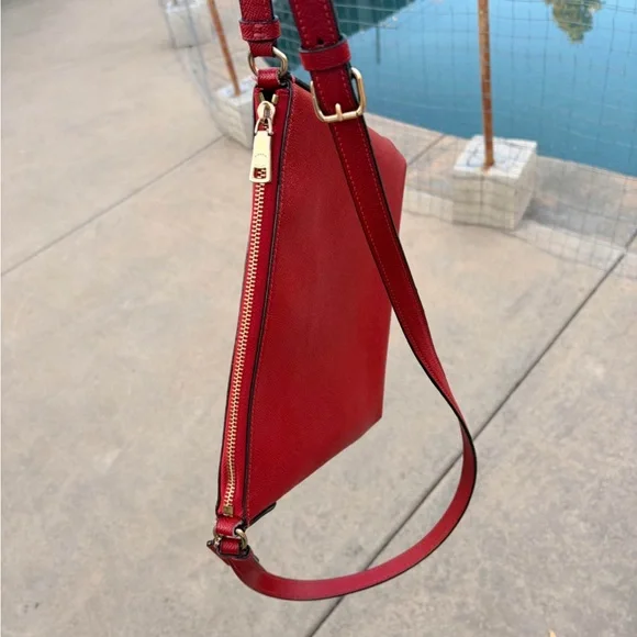 Coach Red Leather Crossbody with Gold Hardware - Picture 4 of 6